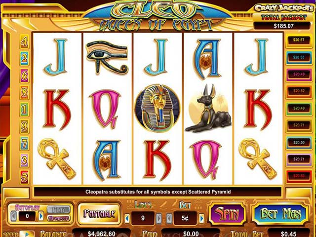 Norske spilleautomater Cleo - Queen of Egypt Cryptologic SS - Himmelspill.com
