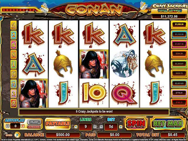 Norske spilleautomater Conan The Barbarian, Cryptologic SS - Himmelspill.com