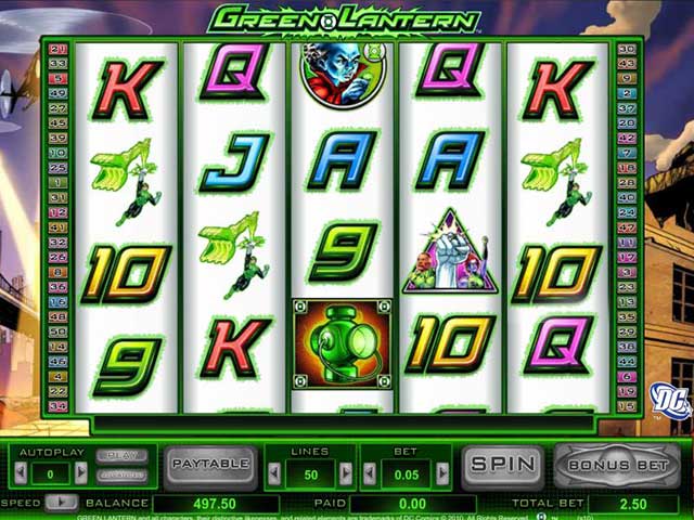 Norske spilleautomater Green Lantern, Cryptologic SS - Himmelspill.com