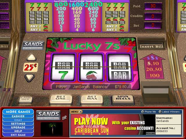 Norske spilleautomater Lucky 7's, Cryptologic SS - Himmelspill.com
