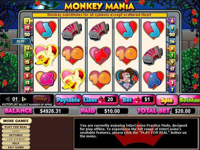 Norske spilleautomater Monkey Mania, Cryptologic SS - Himmelspill.com