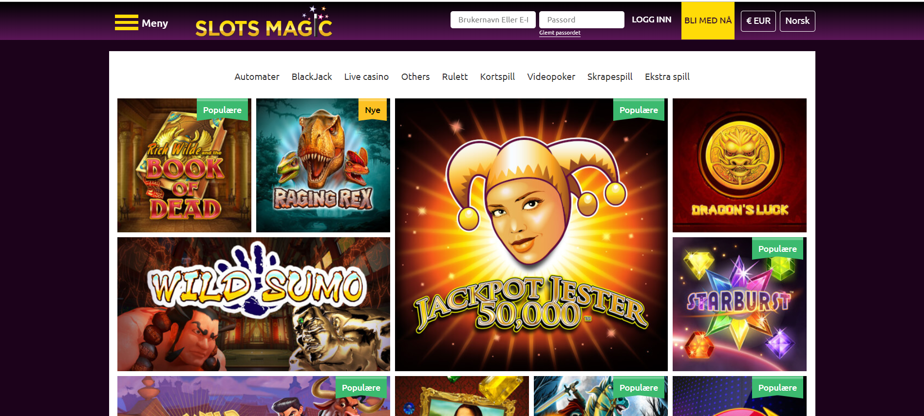 SlotsMagic Casino – for de som liker et godt utvalg av automater himmelspill.com